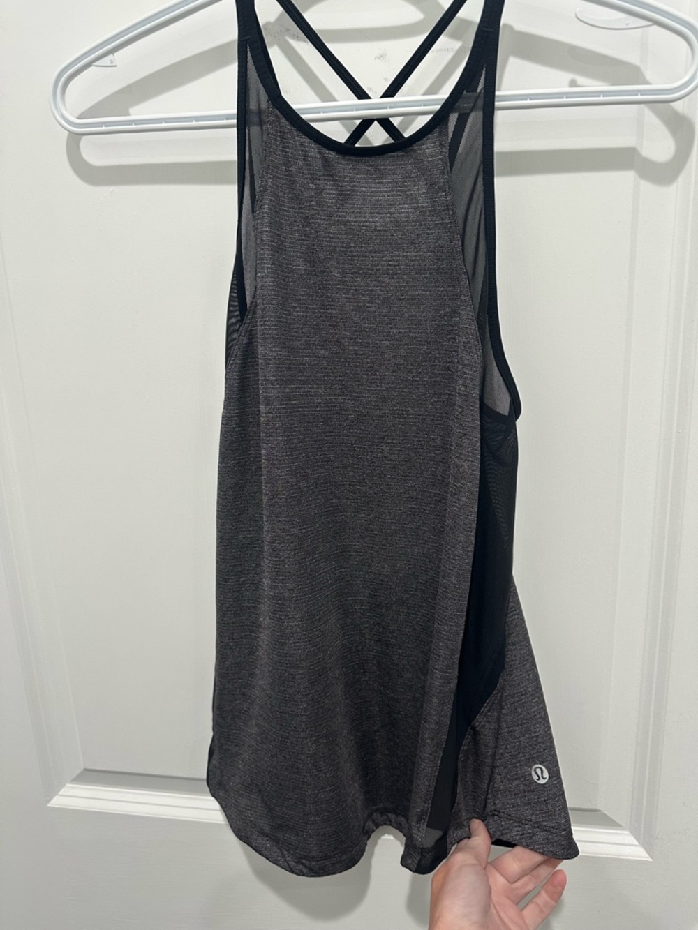 lululemon athletica Run Off-Route Tank Charcoal/Black Racerback Mesh-Panel Tank